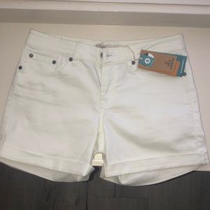 Prana white denim shorts